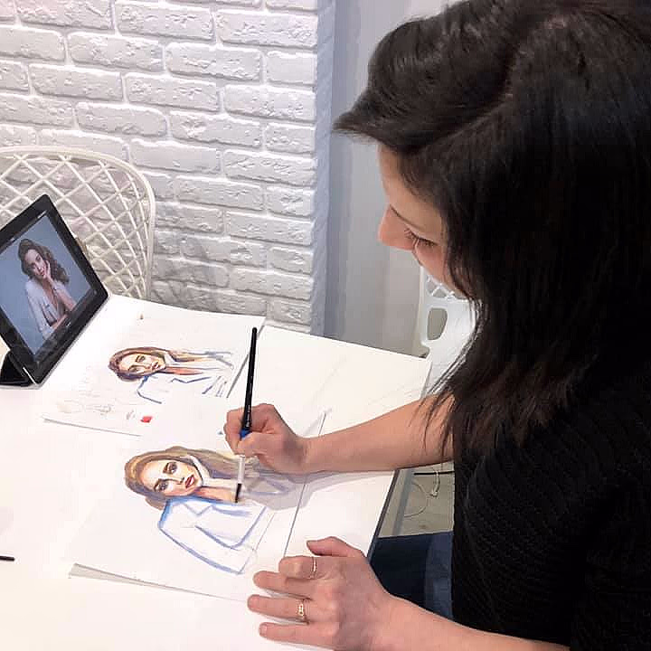 Oljemaling med kunstner