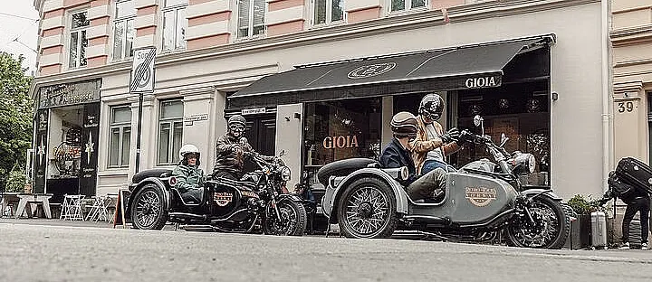 Retro motorcycle tour