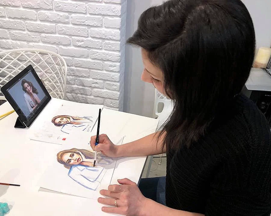 Oljemaling med kunstner