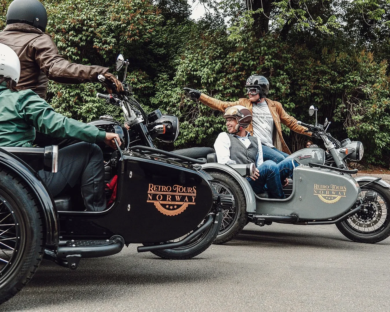 Retro motorcycle tour