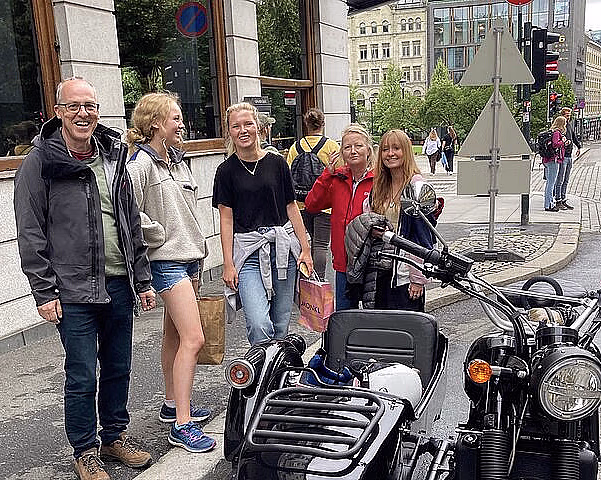 Retro motorcycle tour