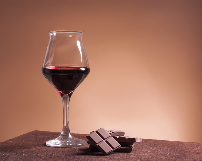 Vinflight med sjokolade