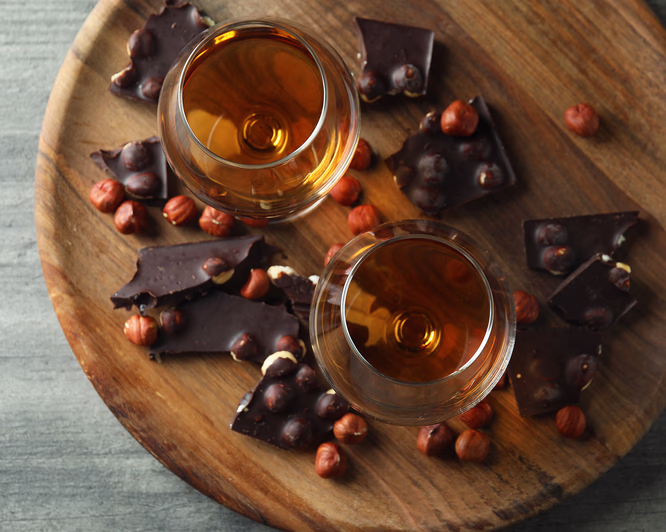 Vinflight med sjokolade