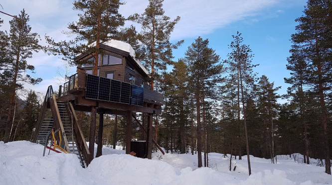 Luksustretopphytte med hundekjøring