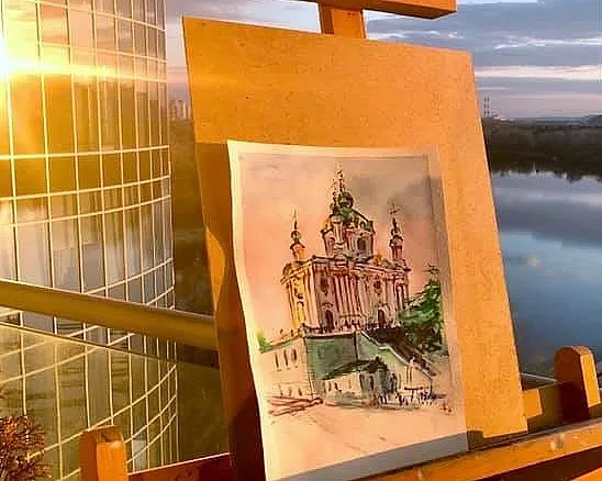 Oljemaling med kunstner