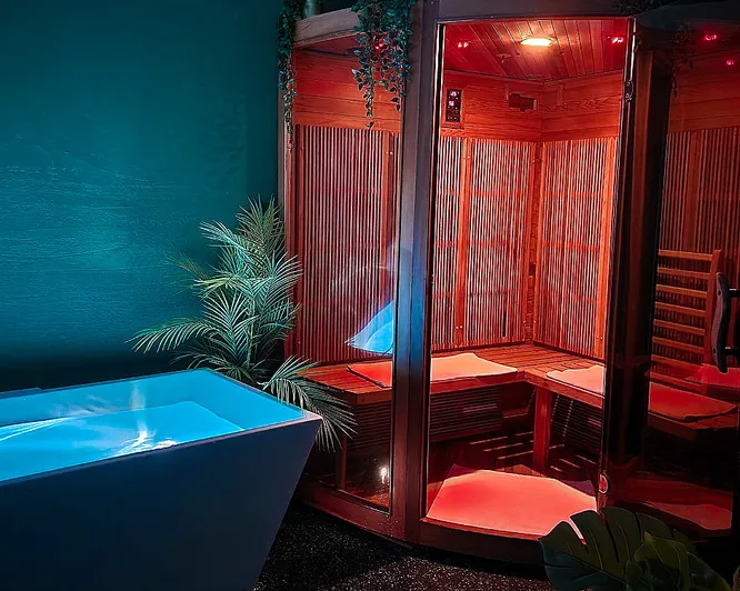 Floating, jacuzzi, sauna & isbad for to