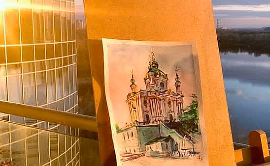 Oljemaling med kunstner