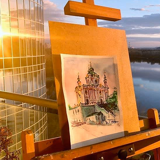 Oljemaling med kunstner