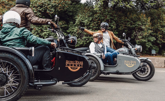Retro motorcycle tour