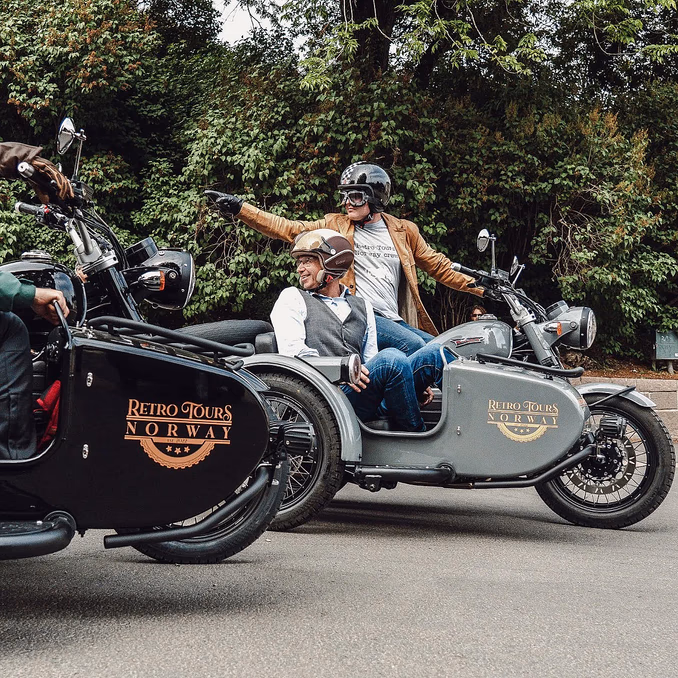 Retro motorcycle tour