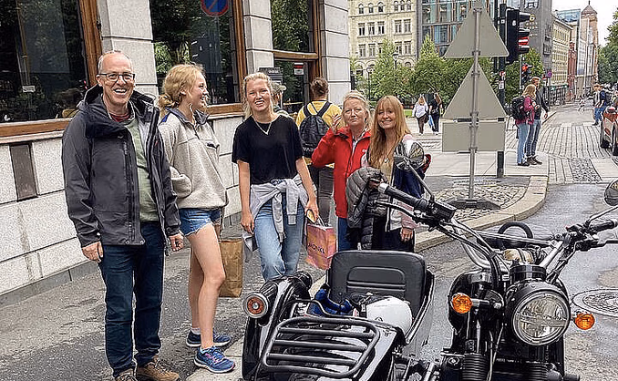 Retro motorcycle tour