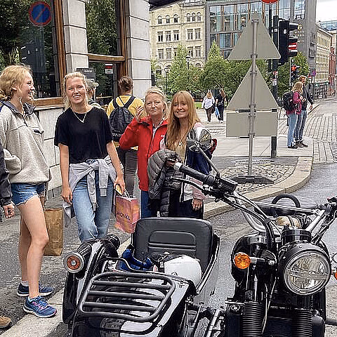 Retro motorcycle tour