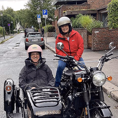 Retro motorcycle tour