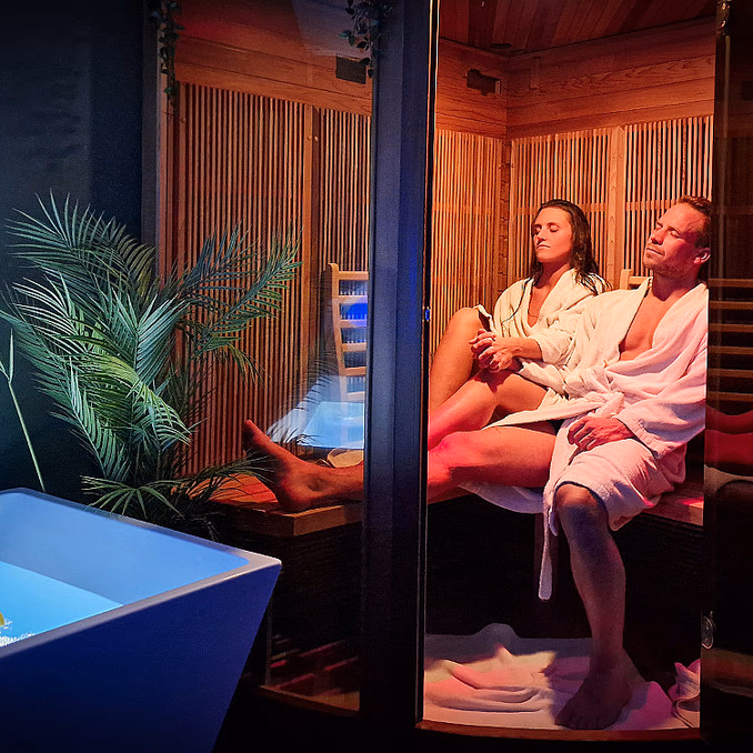 Jacuzzi, sauna & isbad for to