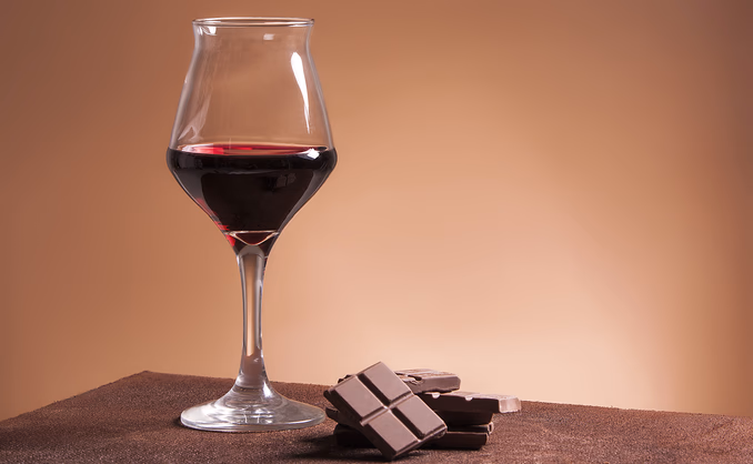 Vinflight med sjokolade