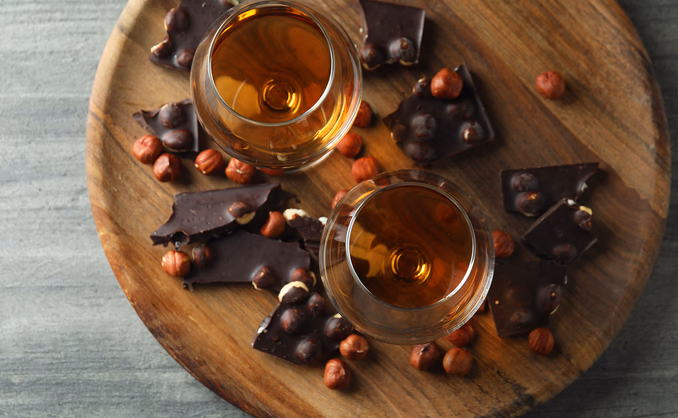 Vinflight med sjokolade