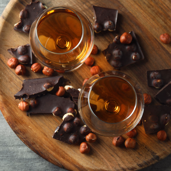 Vinflight med sjokolade