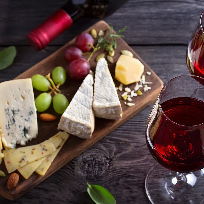 Vin- og ostekveld for to