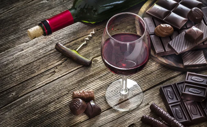 Vinflight med sjokolade