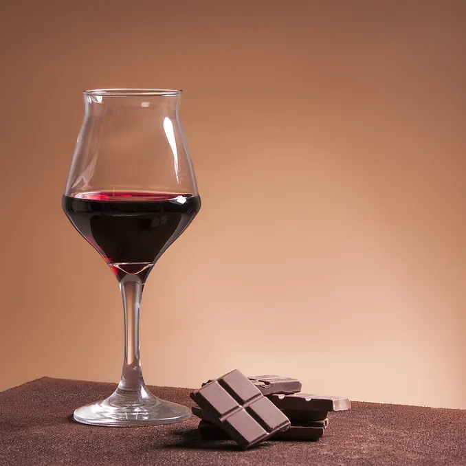 Vinflight med sjokolade