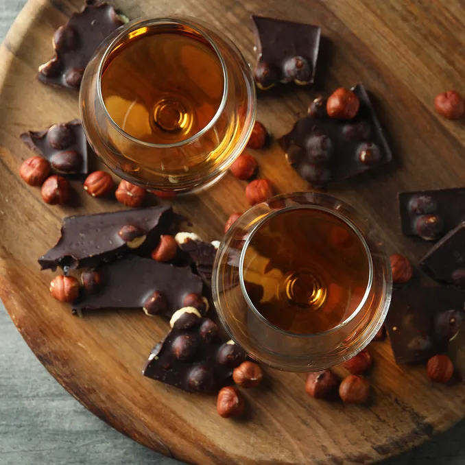 Vinflight med sjokolade