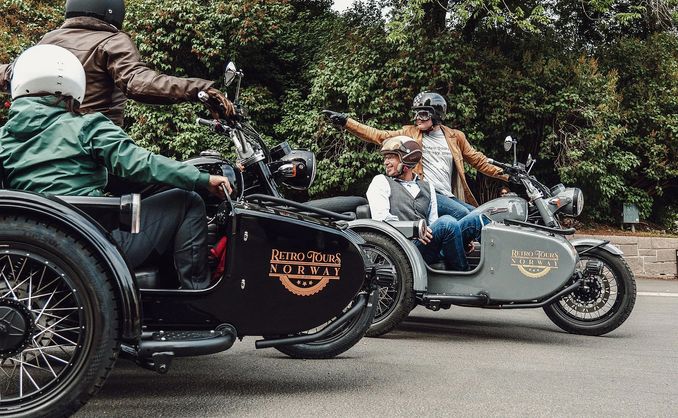 Retro motorcycle tour