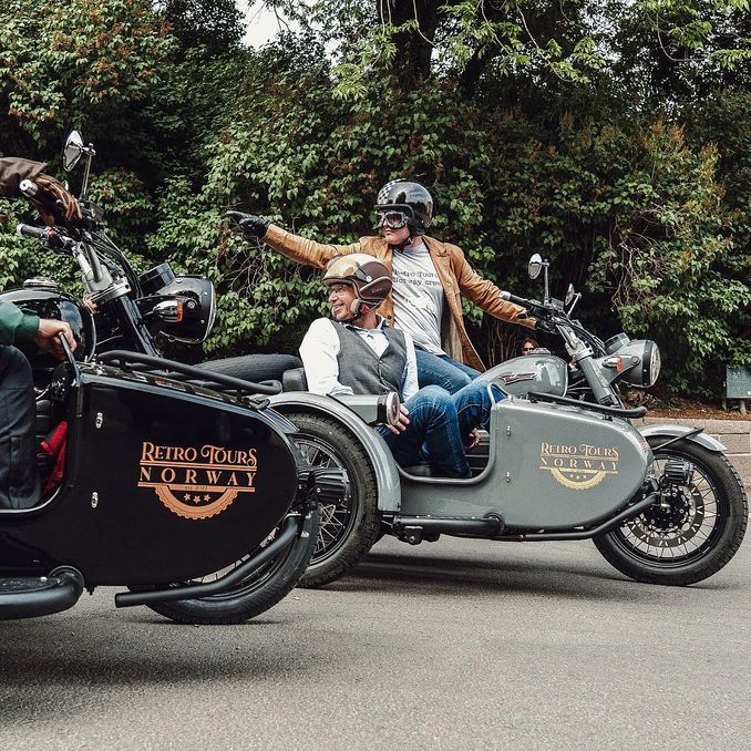 Retro motorcycle tour